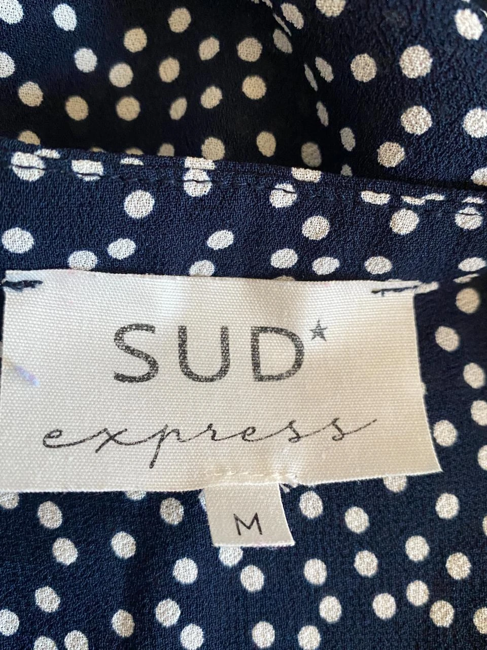 Sud Express Tornaline blouse size 38 navy blue with white polka dots – fluid 100% viscose – photo 8